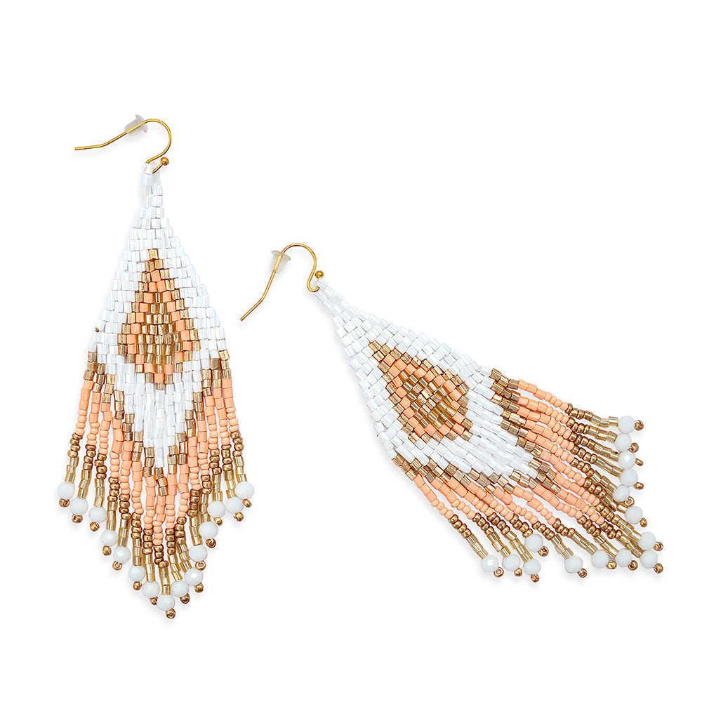 Lifesong Beaded Earrings in White