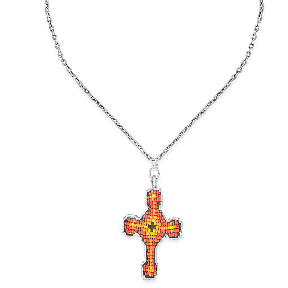 Flames of Faith Cross Necklace