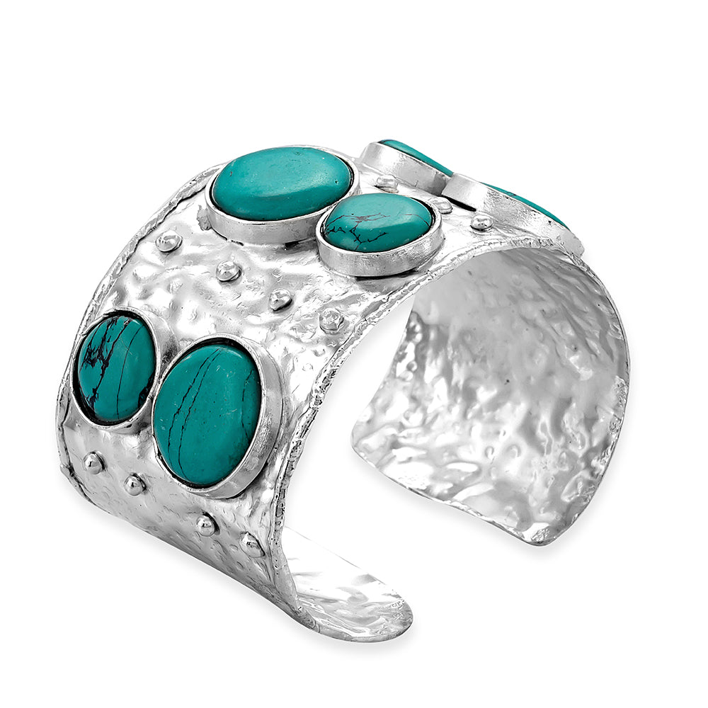 Brilliant Cabochon Cuff Bracelet