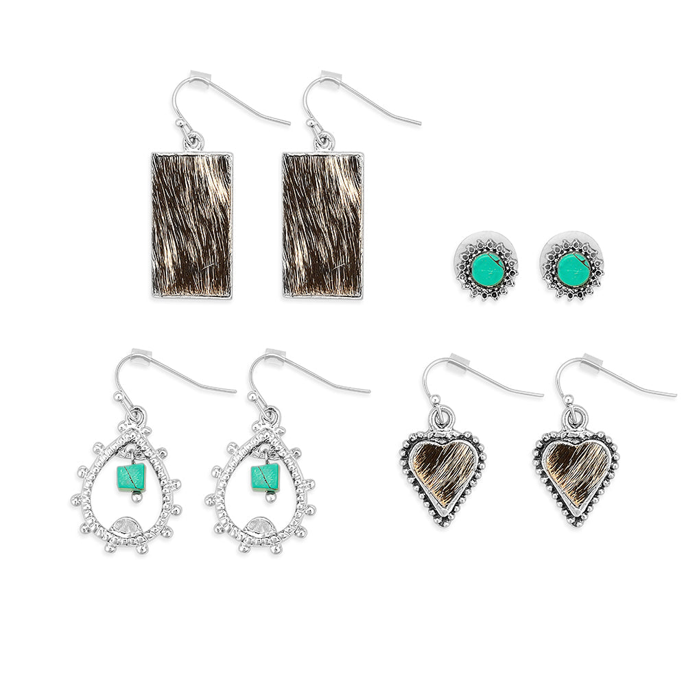 Callista Fall Fashion Set Of Four Earrings