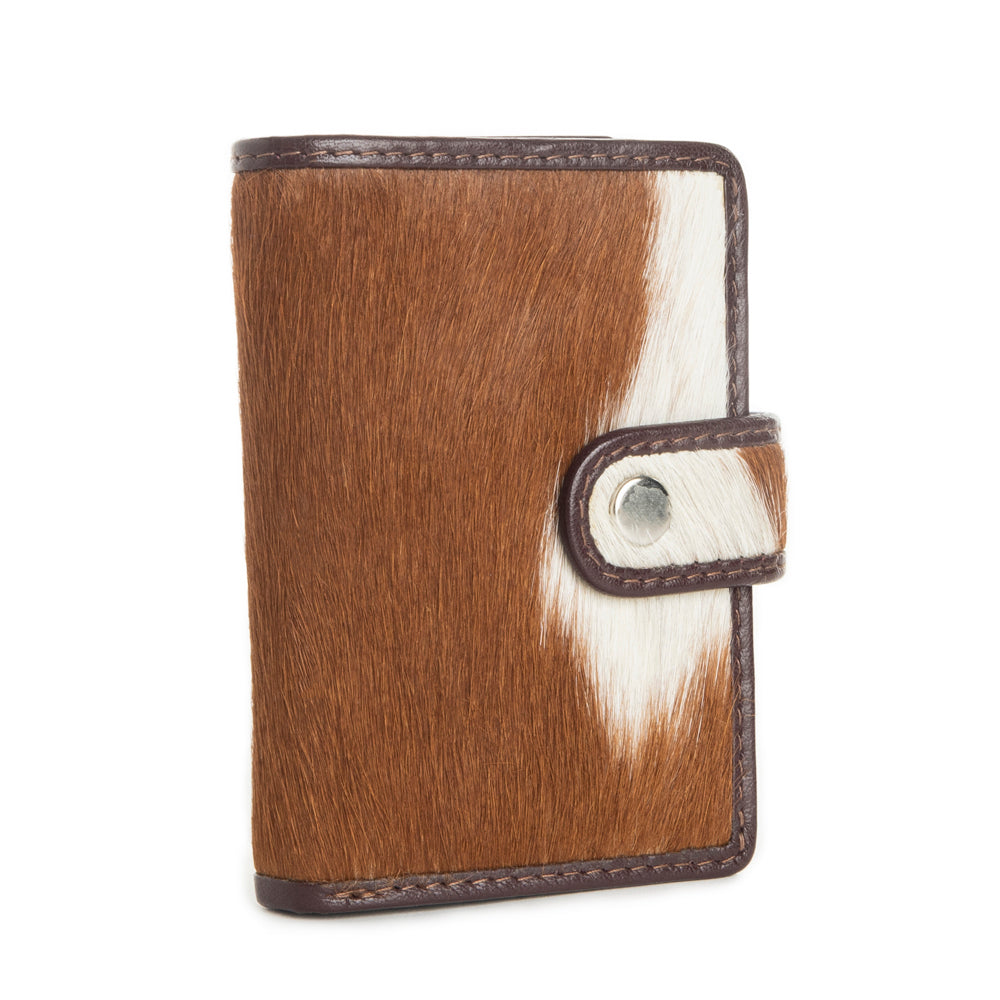 Mesa Maverick RFID Credit Card Holder in Brown & White