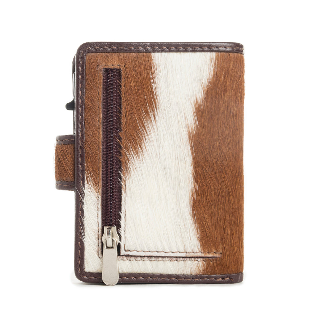 Mesa Maverick RFID Credit Card Holder in Brown & White