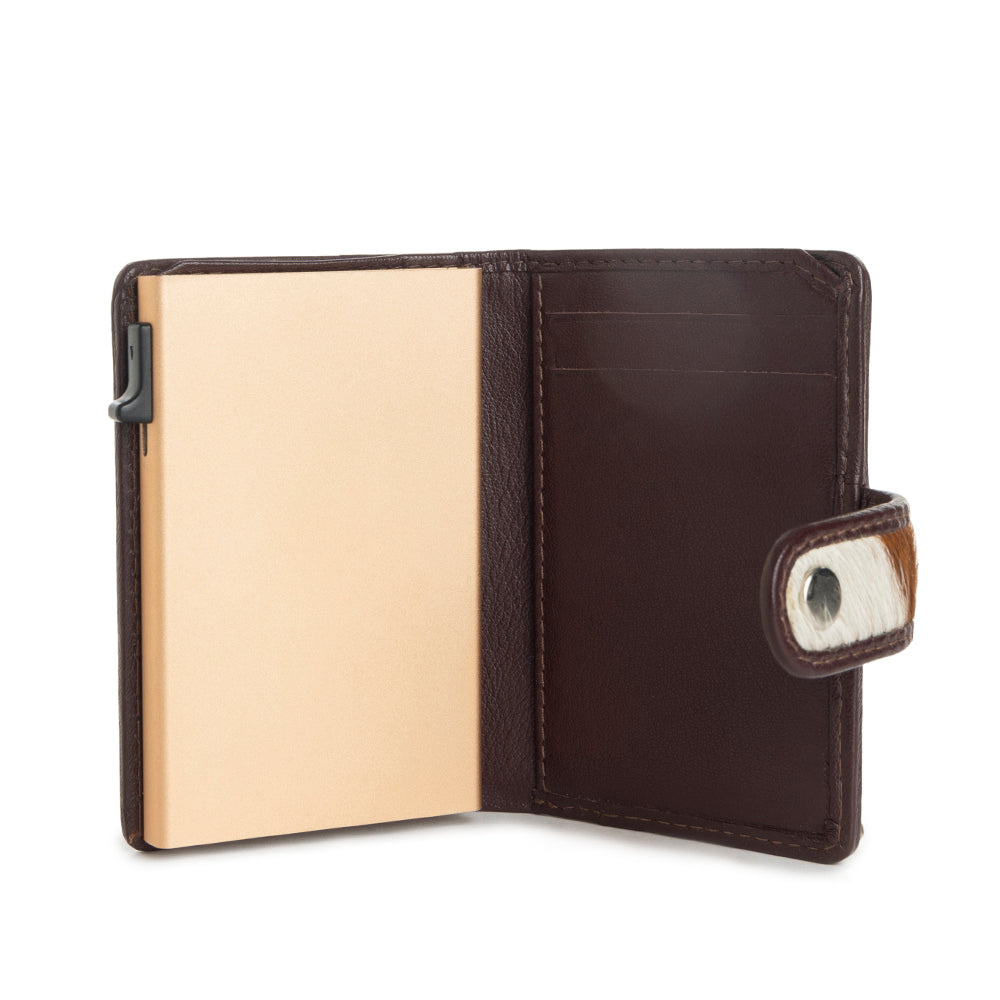 Mesa Maverick RFID Credit Card Holder in Brown & White