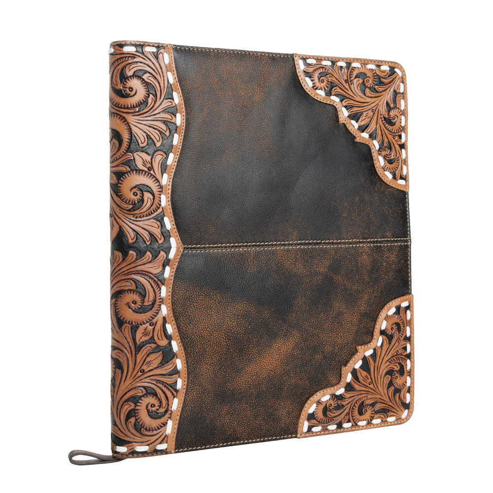 Quill & Scroll Leather Binder