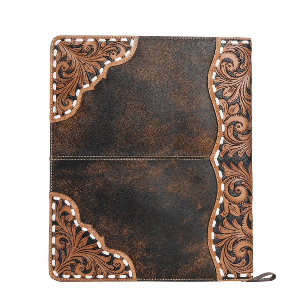 Quill & Scroll Leather Binder