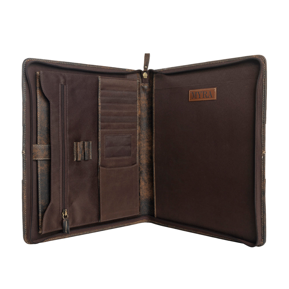 Quill & Scroll Leather Binder