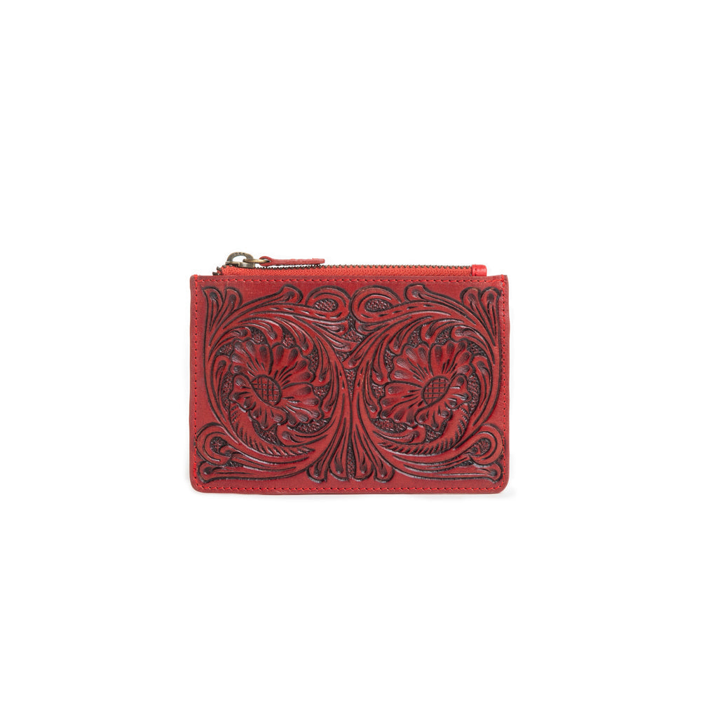 Bloom on the Range Credit Card Wallet in Scarlet