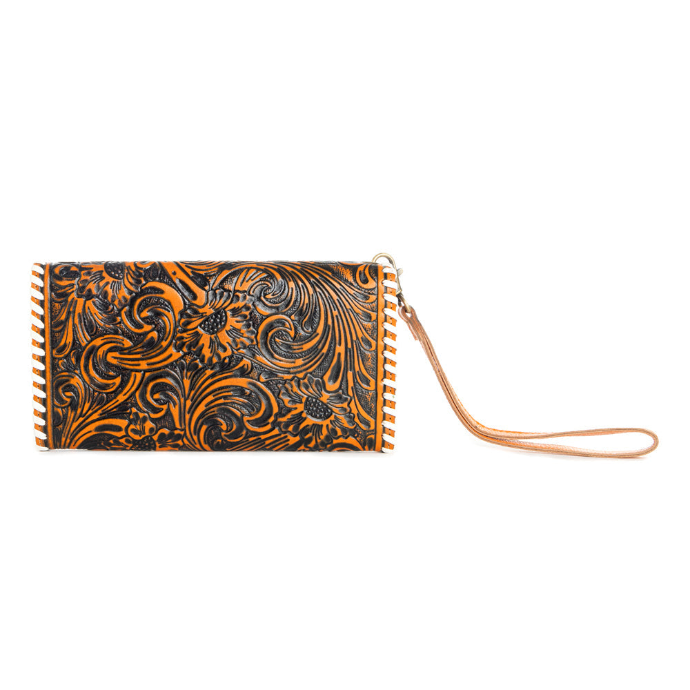 Desert Roses Wallet in Crimson In Dark Brown