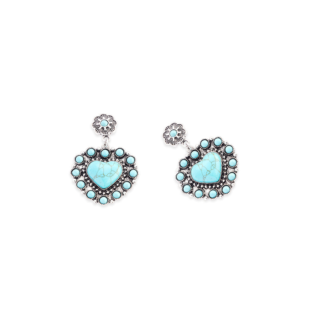 Placid Heart Earrings In Blue