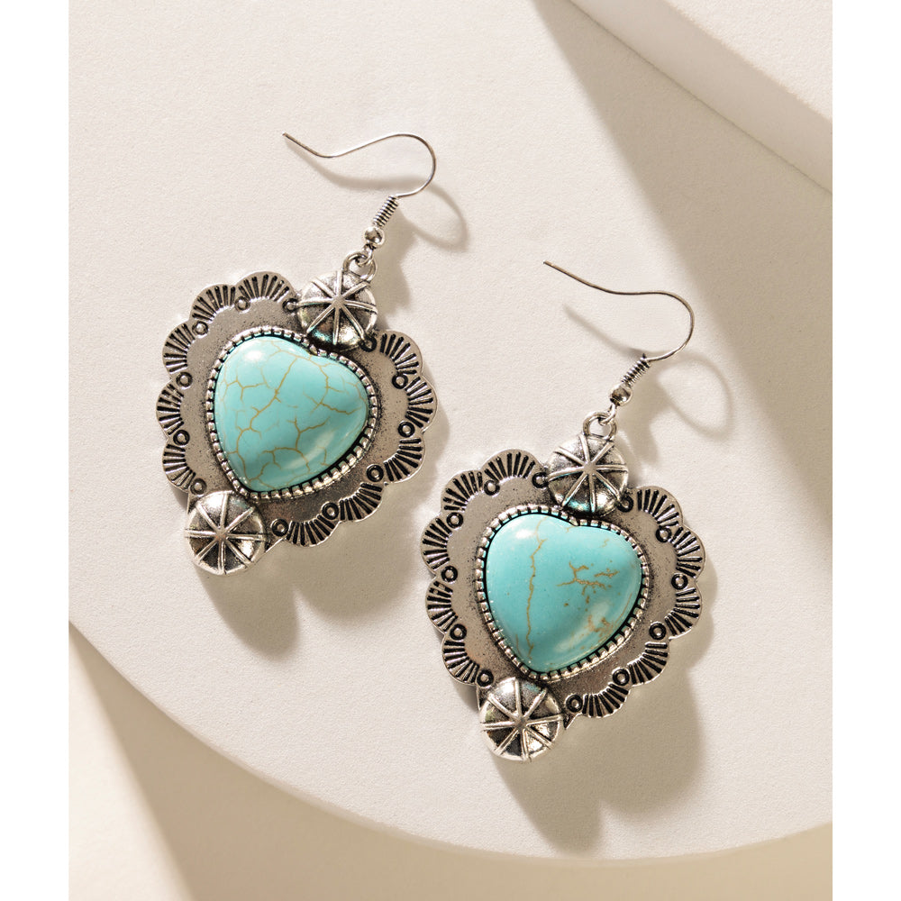 Cross My Heart Earrings In Blue