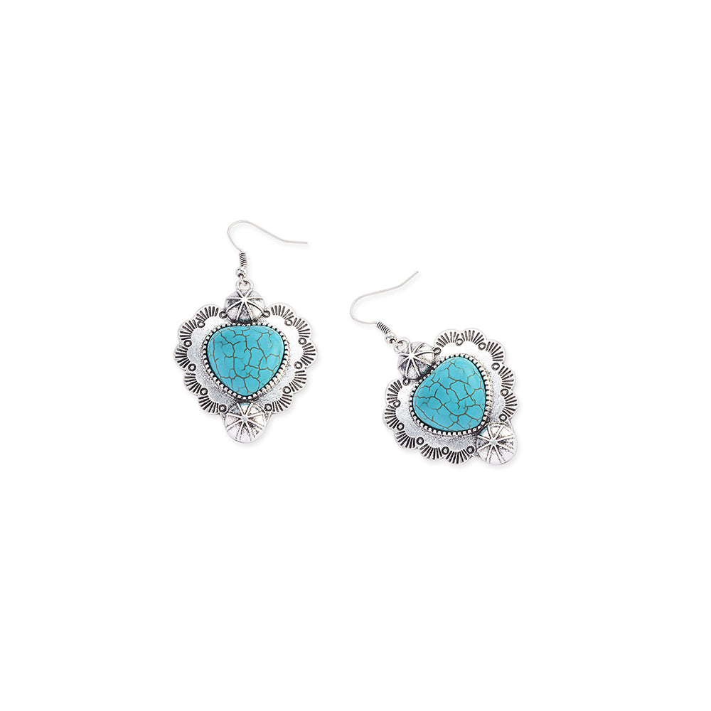 Cross My Heart Earrings In Blue