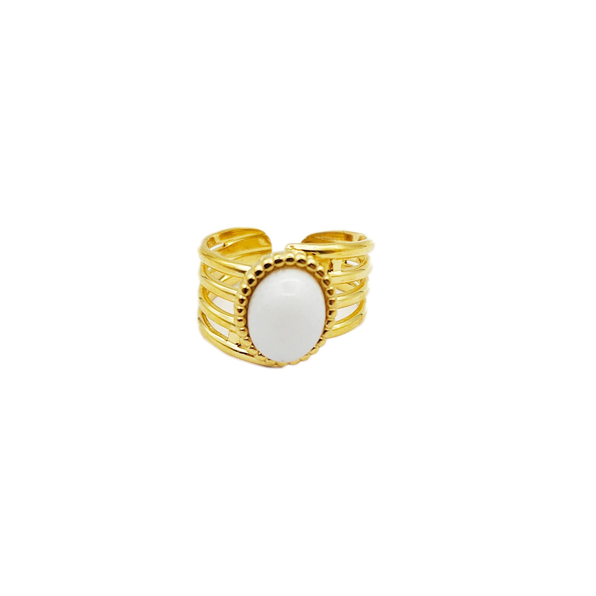 Eight Band Ring In Golden and White