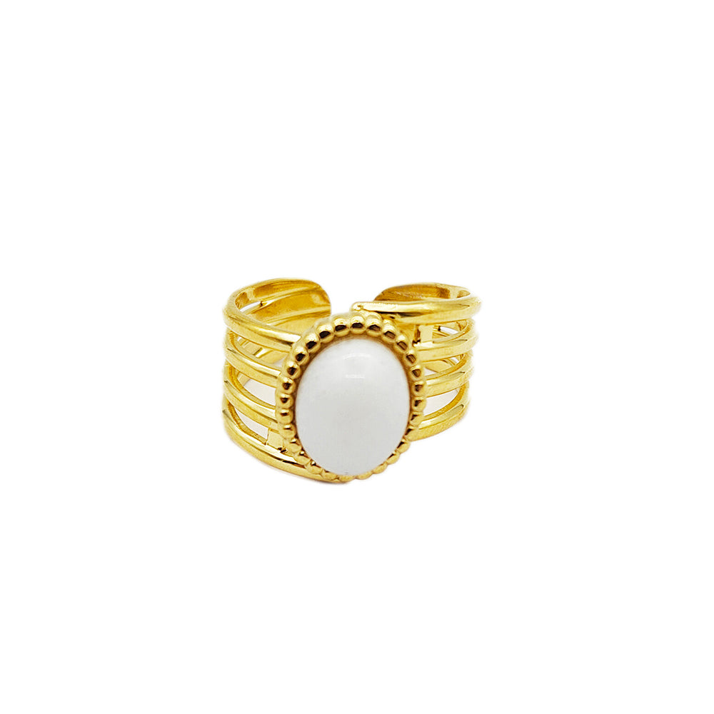 Eight Band Ring In Golden and White