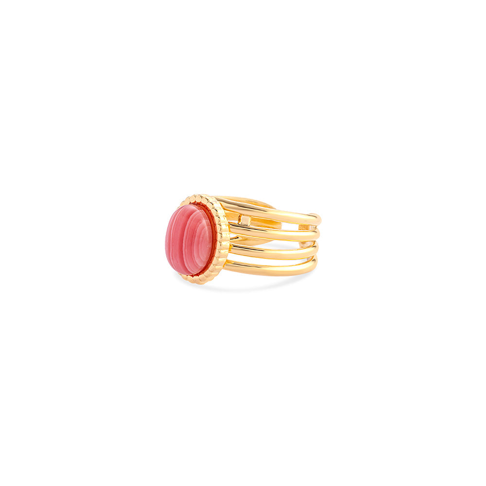 Eight Band Ring In Golden and Red