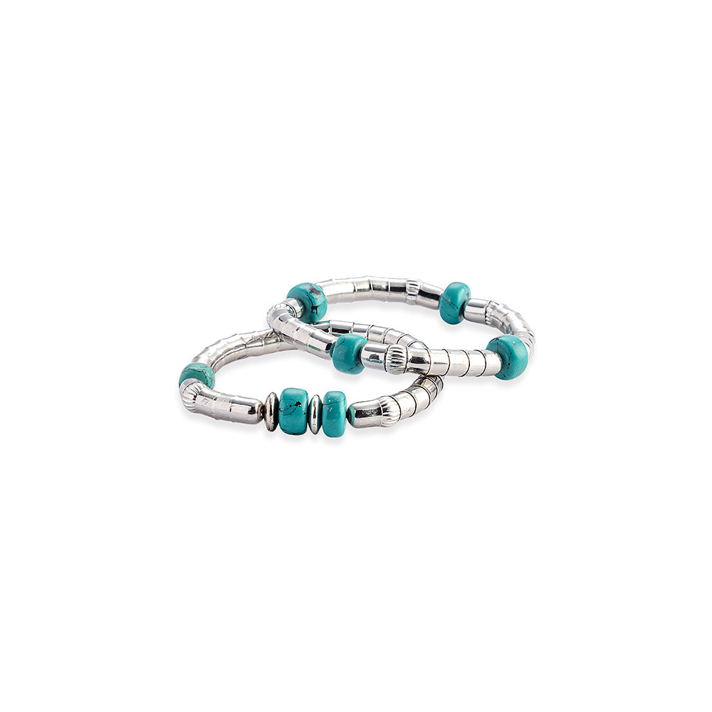 Silver Fire Bracelet In Blue