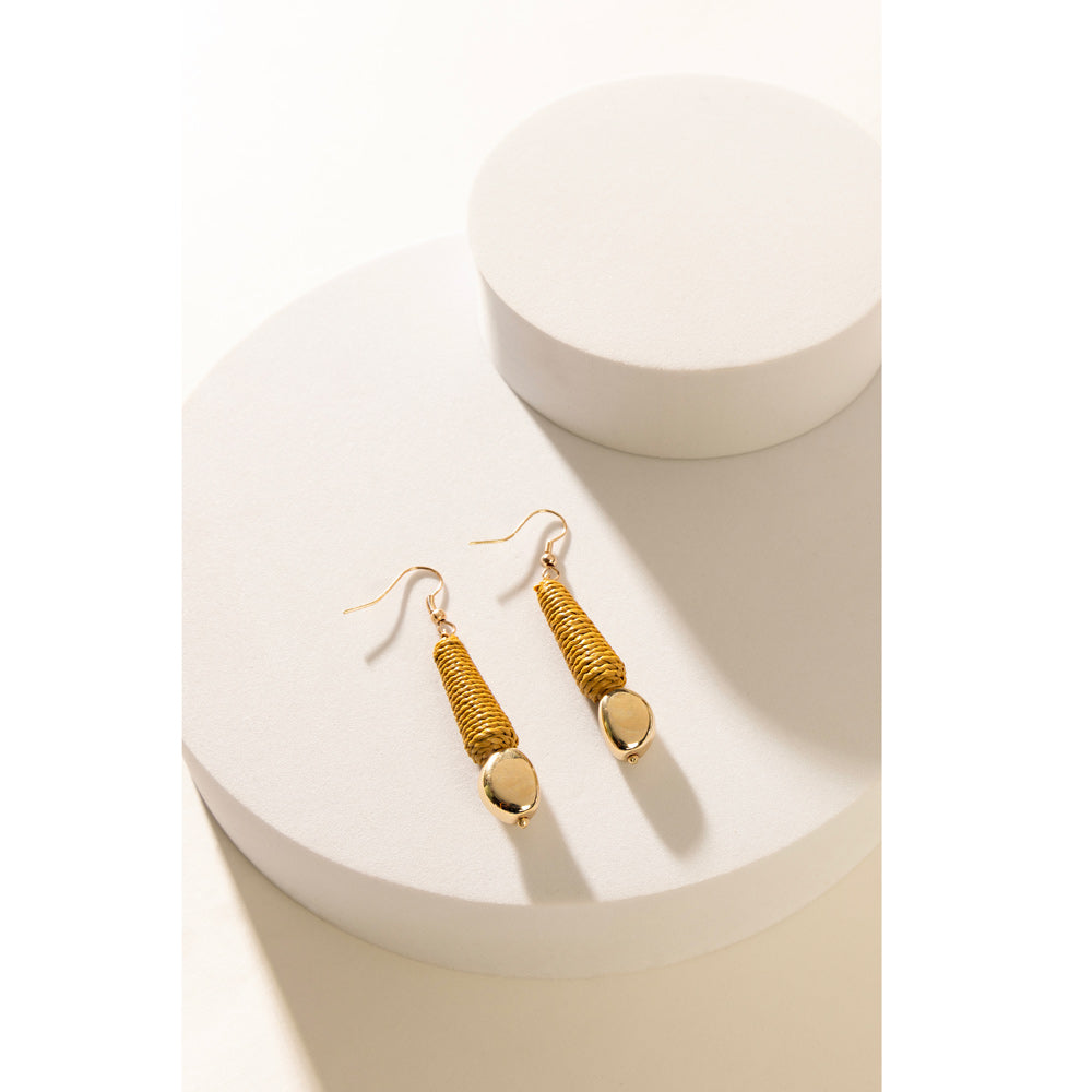 Shinning Nugget Wrapped Earrings In Gold