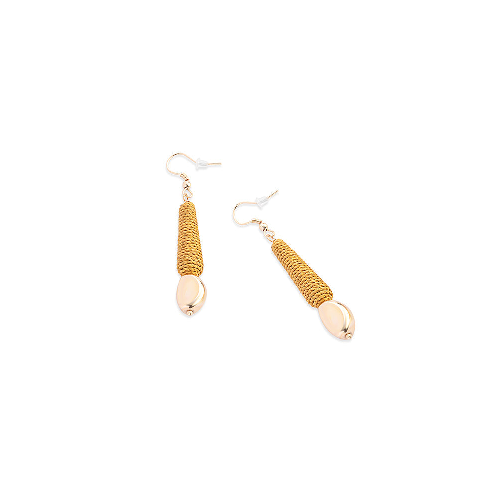 Shinning Nugget Wrapped Earrings In Gold