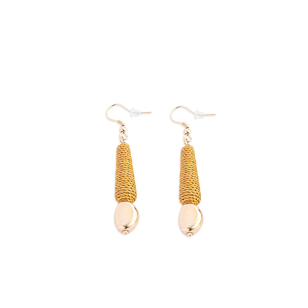 Shinning Nugget Wrapped Earrings In Gold