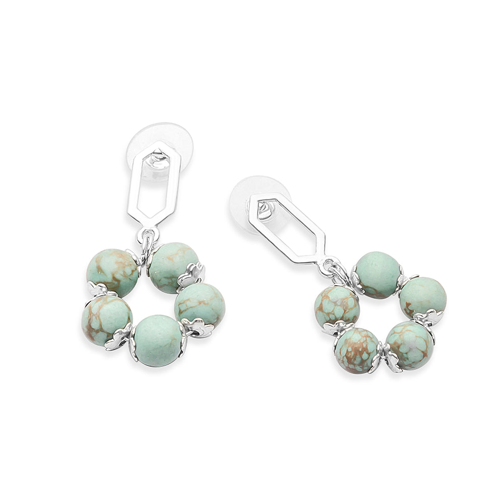 Five Petals Earring In Sea Green