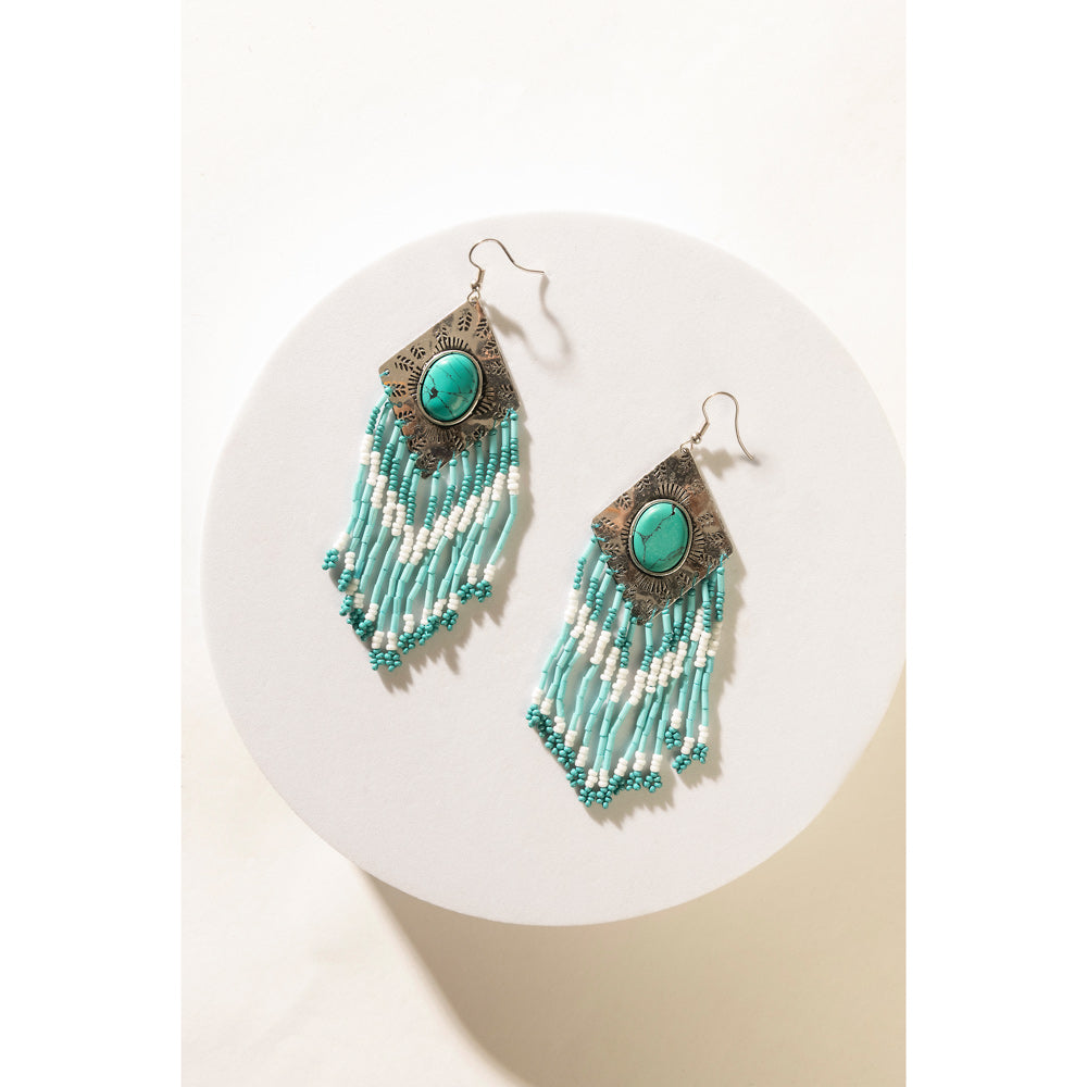 Streaming Starlight Beaded Earrings In Sky Blue