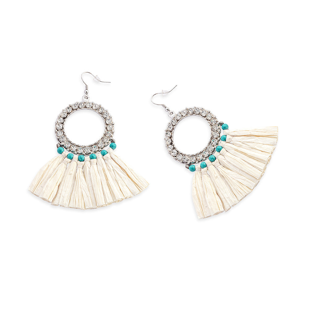 Cornbrush Dancers Earrings In White