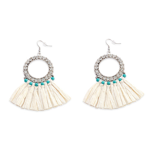 Cornbrush Dancers Earrings In White