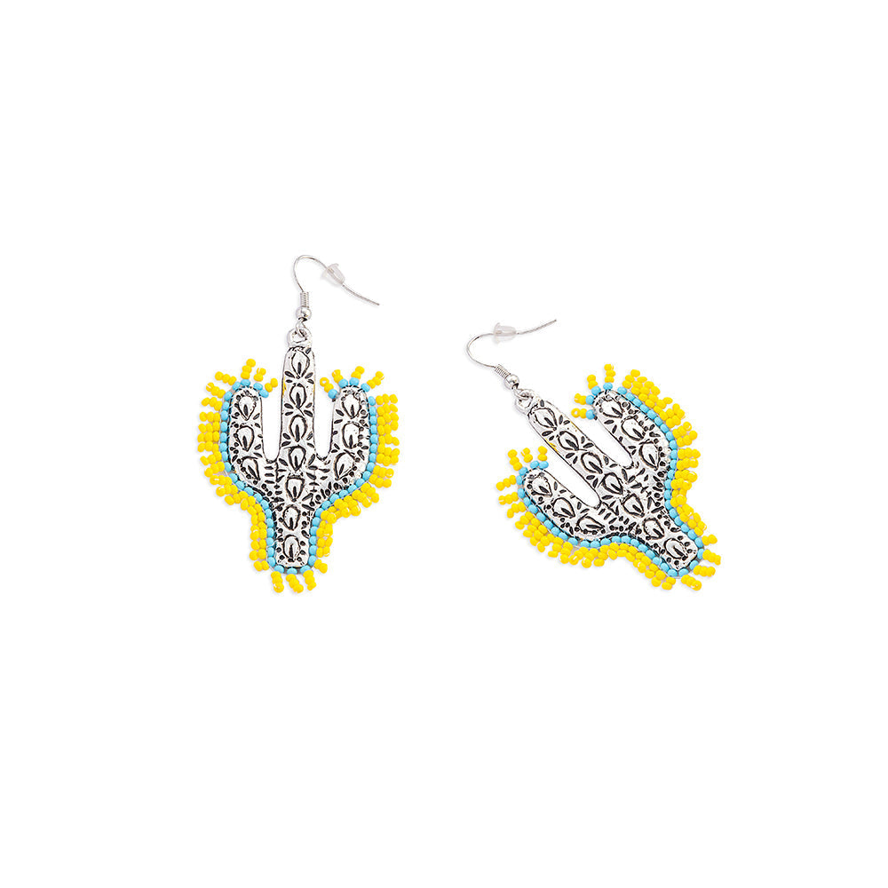 Radiant Saguaros Earrings In Yellow