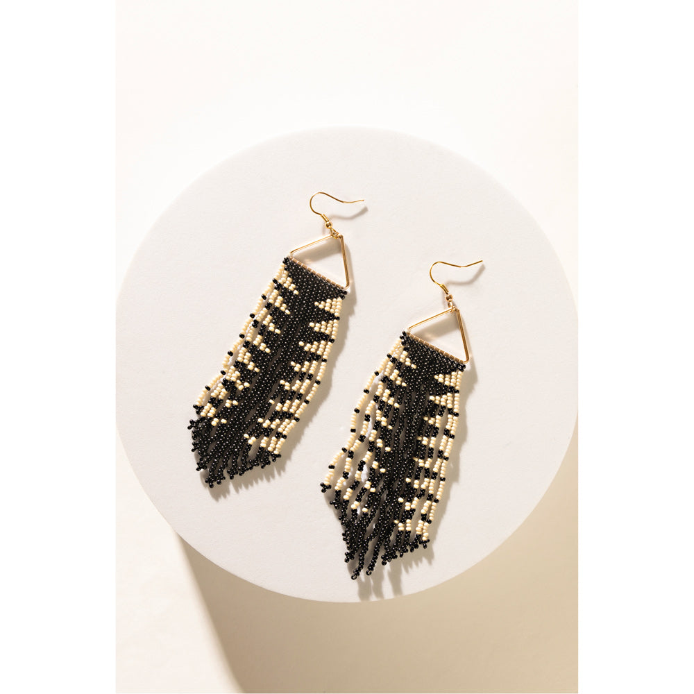 Luce en Luce Beaded Earrings In Black And White