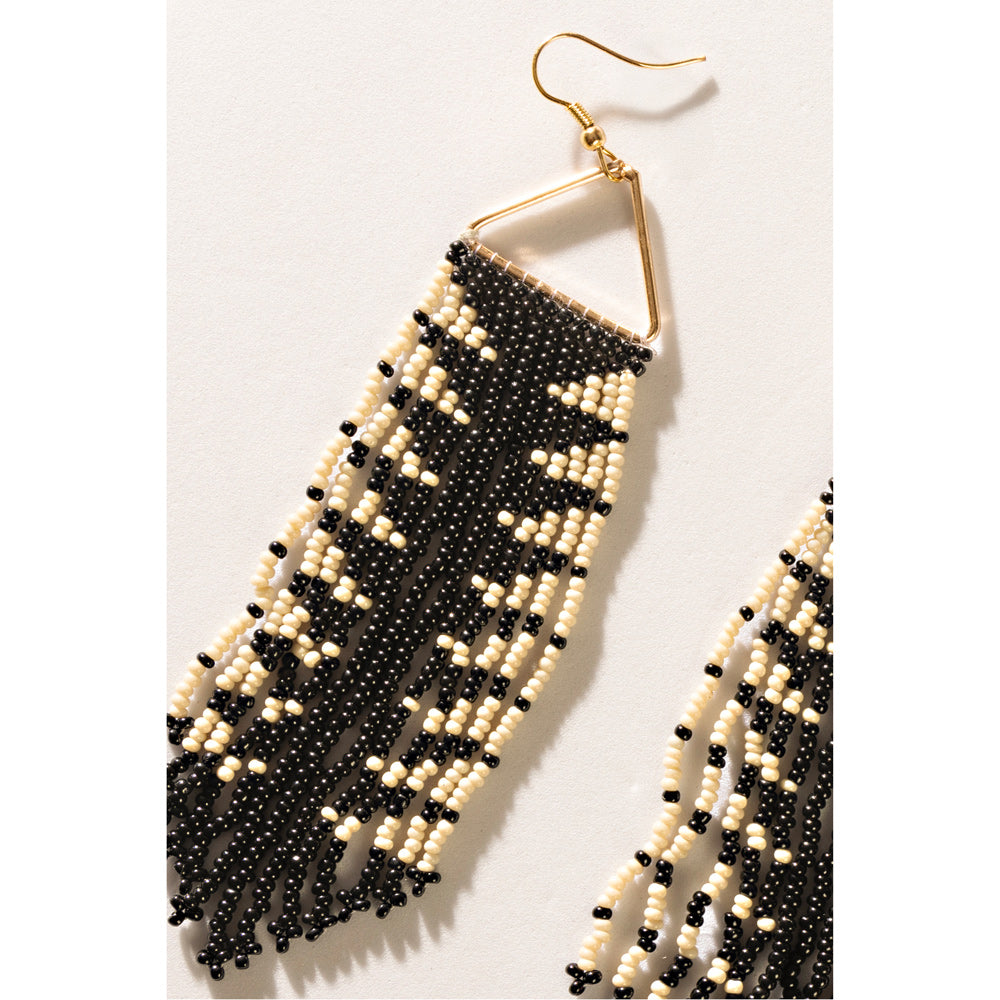 Luce en Luce Beaded Earrings In Black And White