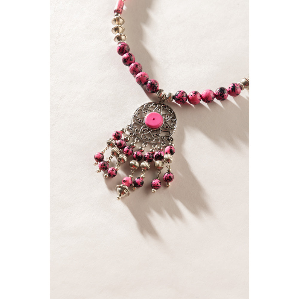 Luxi Concho Necklace In Pink