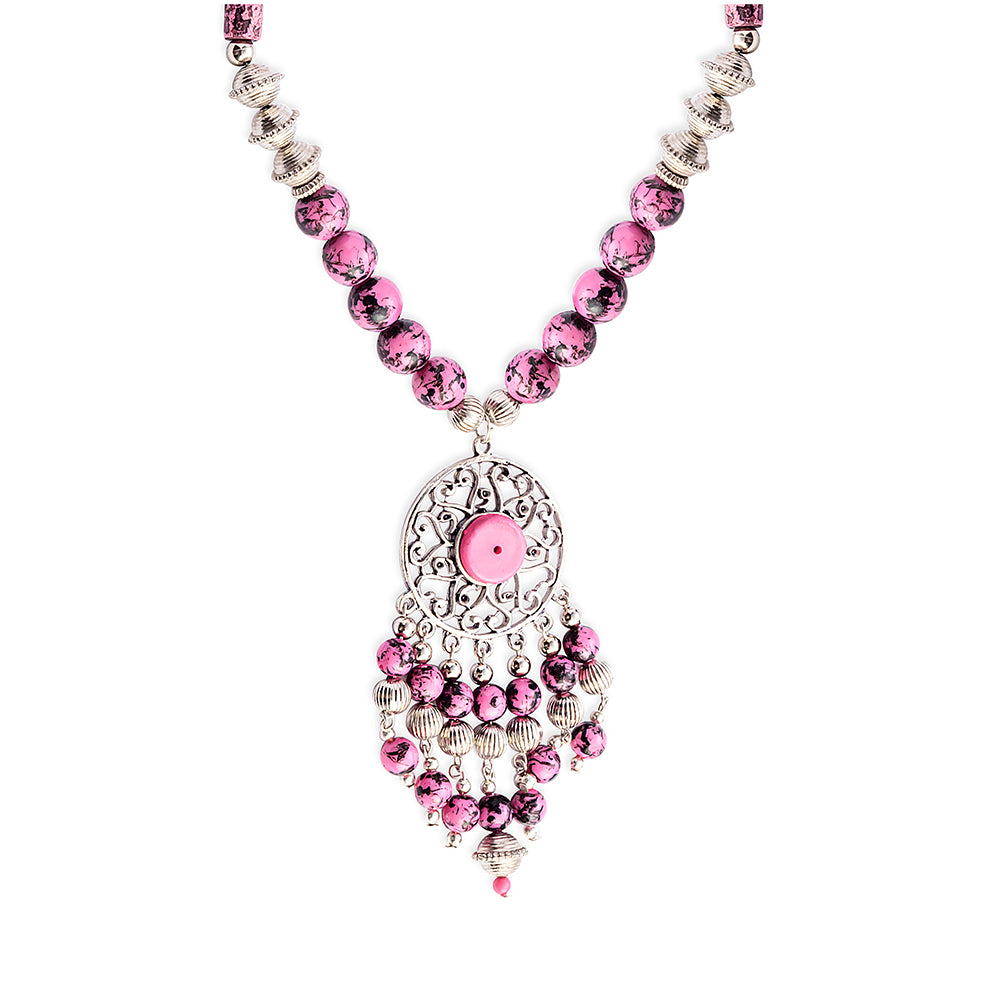 Luxi Concho Necklace In Pink