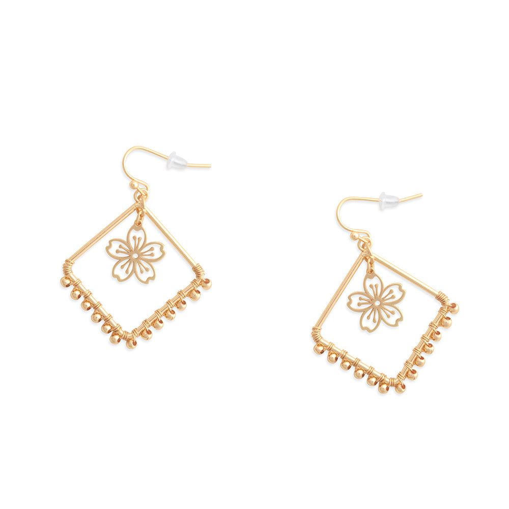 Flora Dainty Earrings In Gold