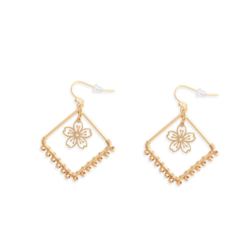 Flora Dainty Earrings In Gold