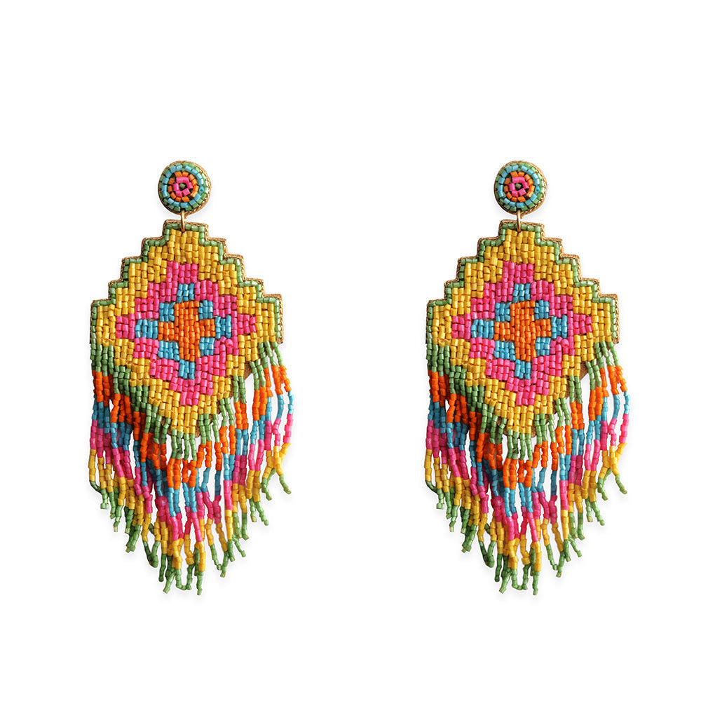 Splendor Dance Beaded Earrings In Multicolor