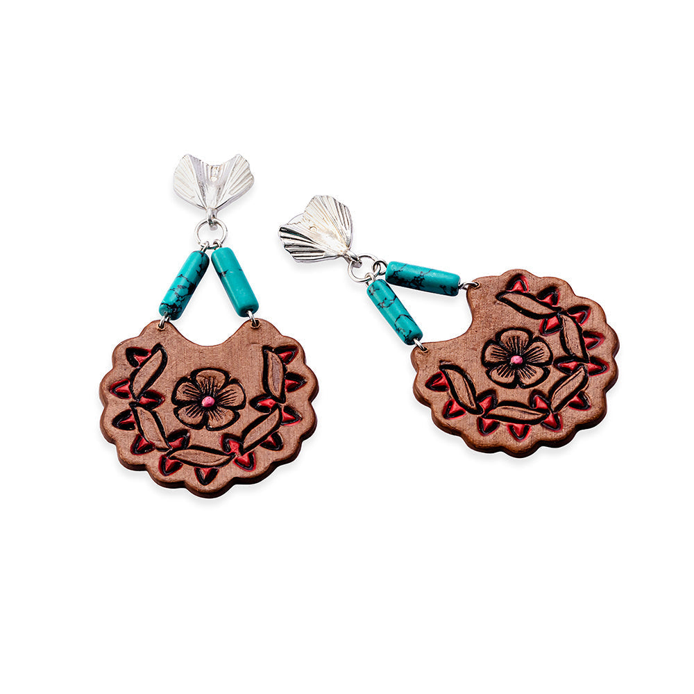 Mesa Magnolia Earrings In Brown