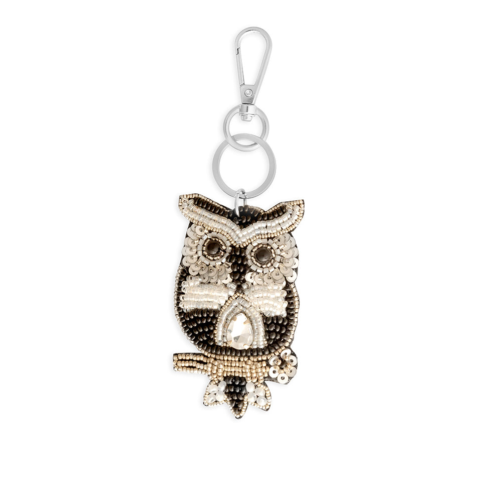 Jeweled Owl Key Fob