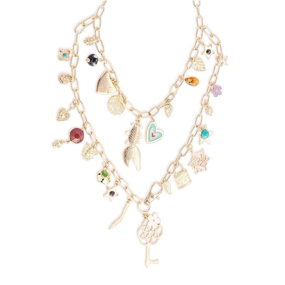 Flowers & More Charms Necklace