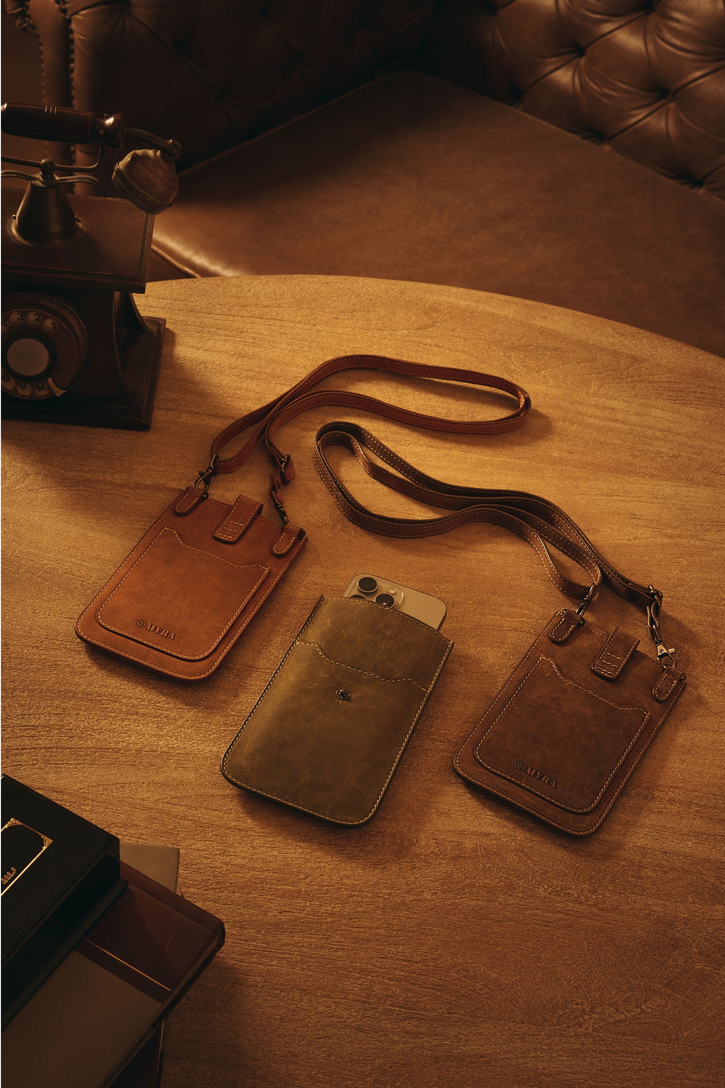 Golden Canyon Cell Phone Bag In Camel