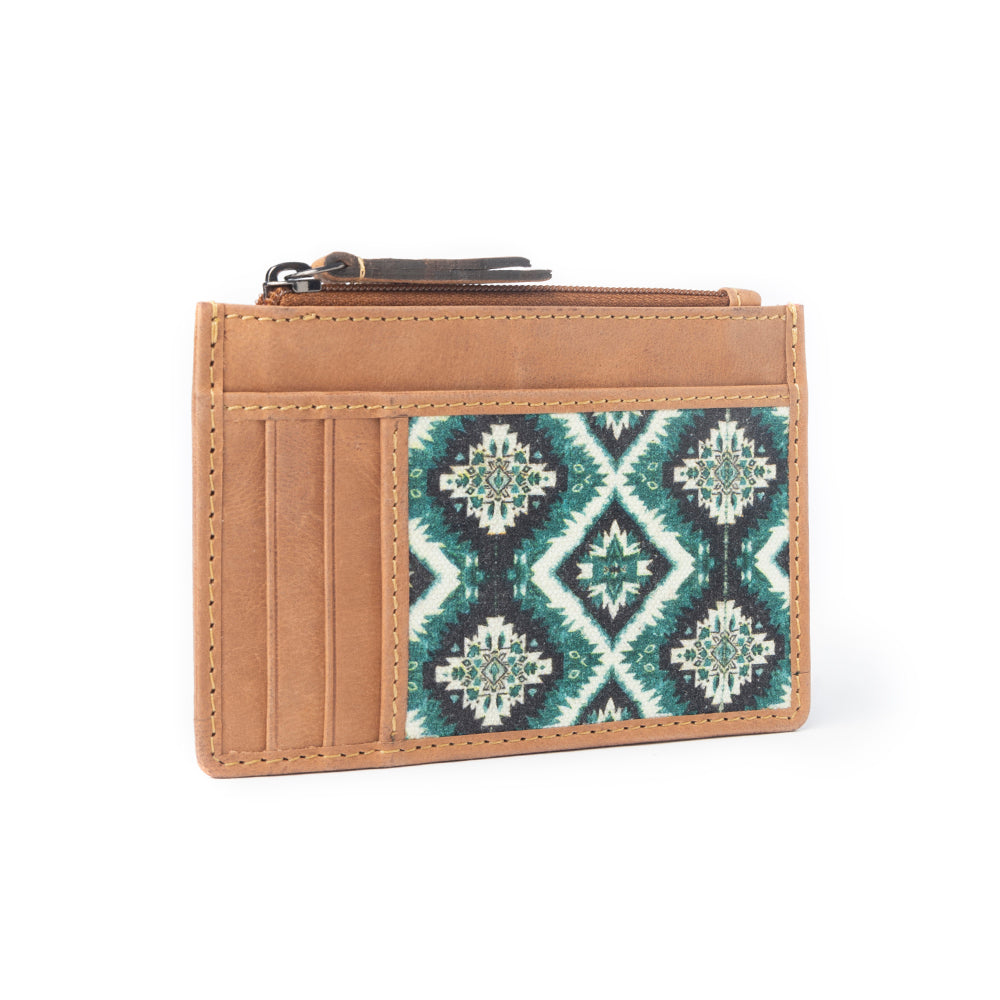 Desert Diamond Credit Card Holder In Brown and Green