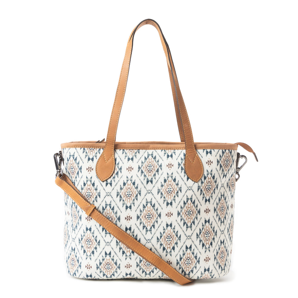 Desert Sky Star Tote Bag In Off White and Gray