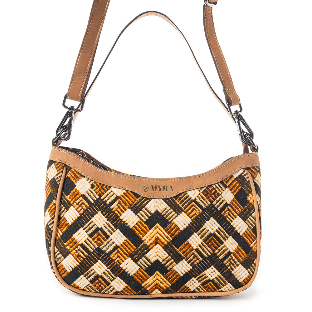 Harvest Chevron Crossbody Bag In Brown