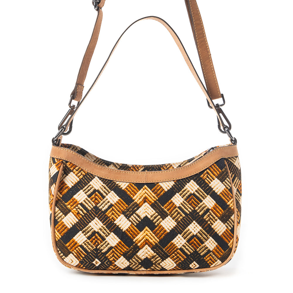 Harvest Chevron Crossbody Bag In Brown