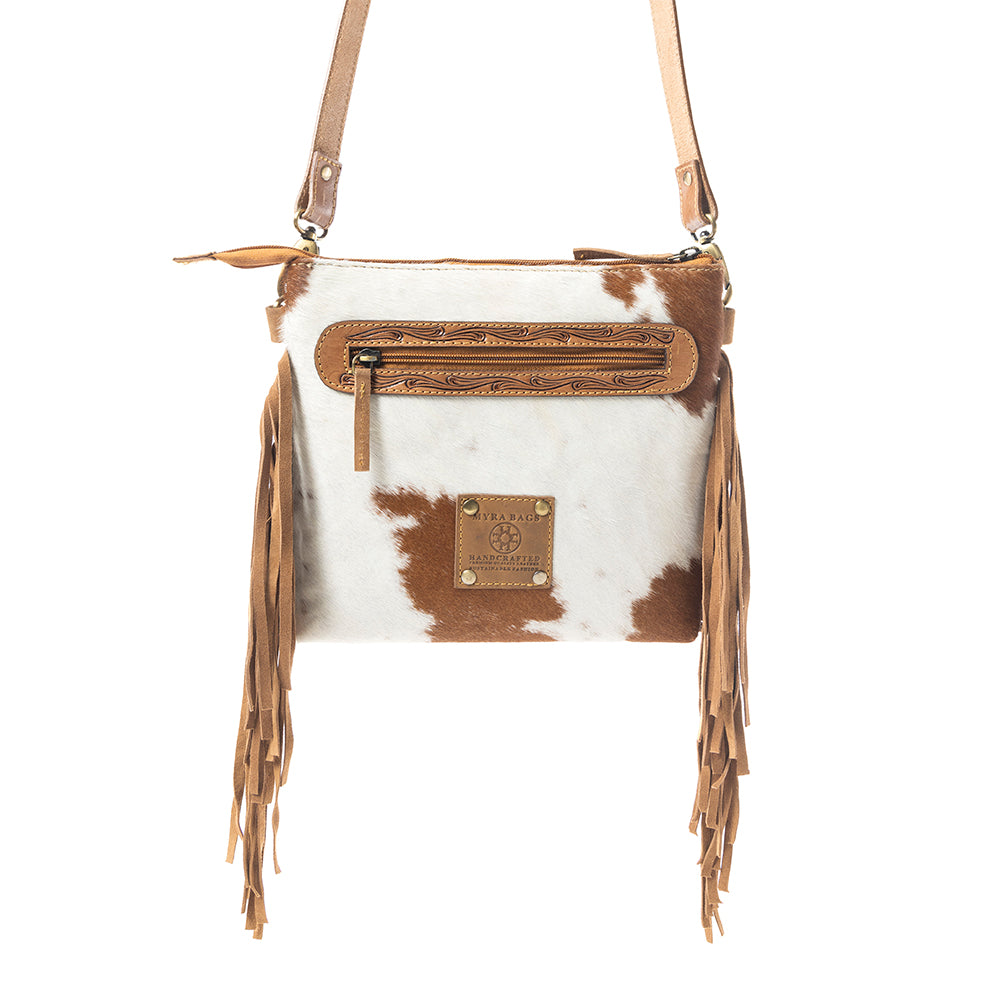 Western Meadows Crossbody Bag In Brown and White