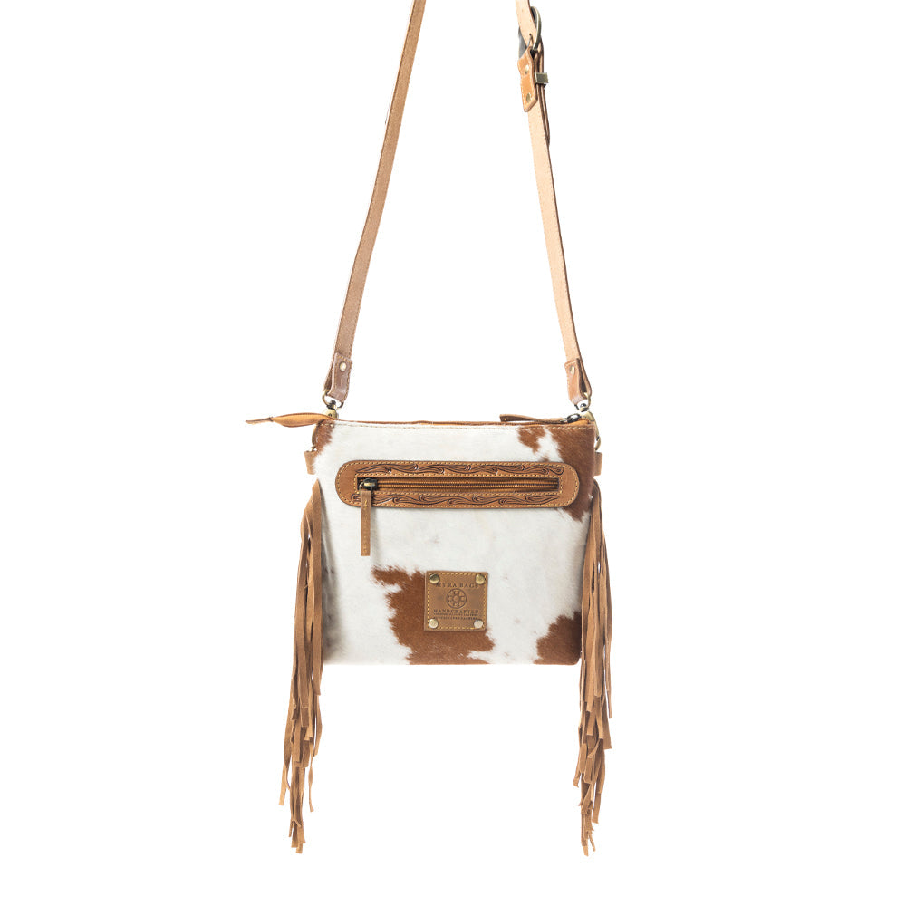 Western Meadows Crossbody Bag In Brown and White