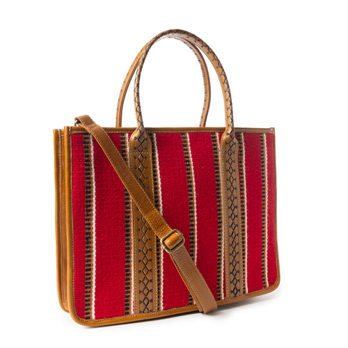 Coachroom Stripes Shoulder Bag  In Red