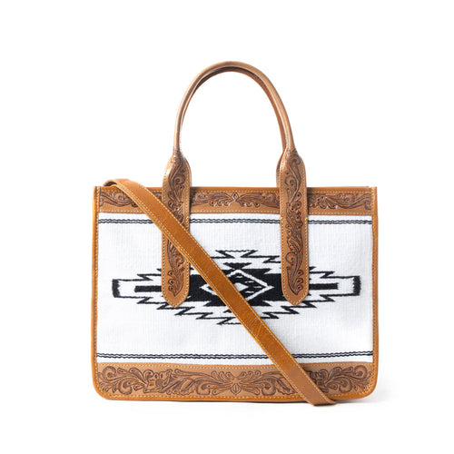 Ranch Hand Livery Shoulder Bag Brown and White