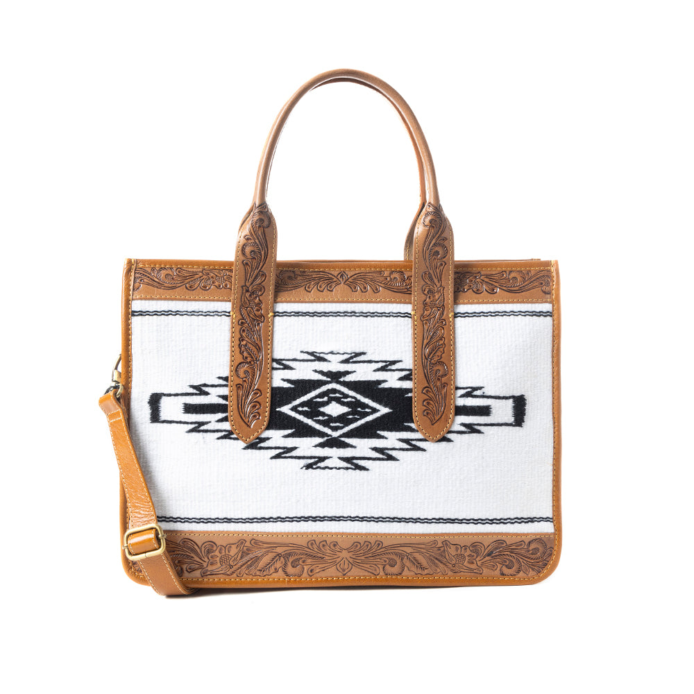 Ranch Hand Livery Shoulder Bag Brown and White