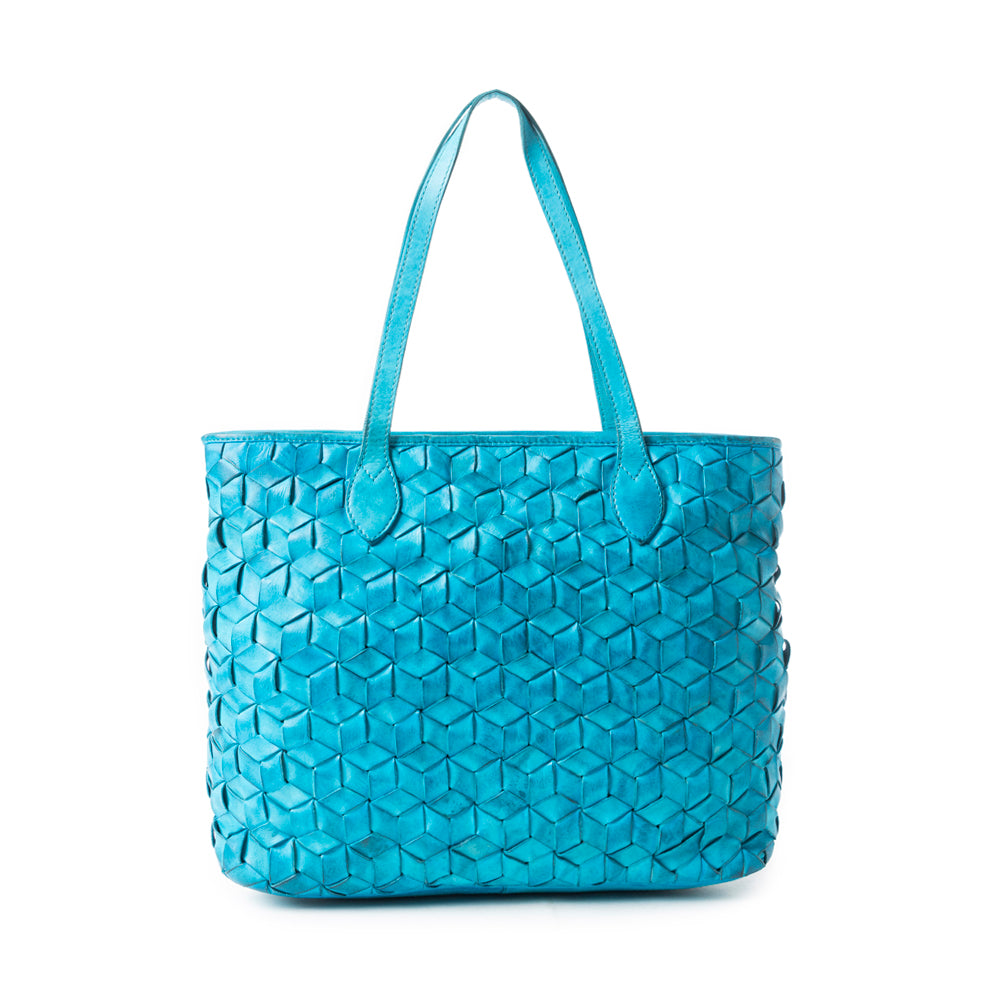 Aqua Prism Market Tote Bag In Blue