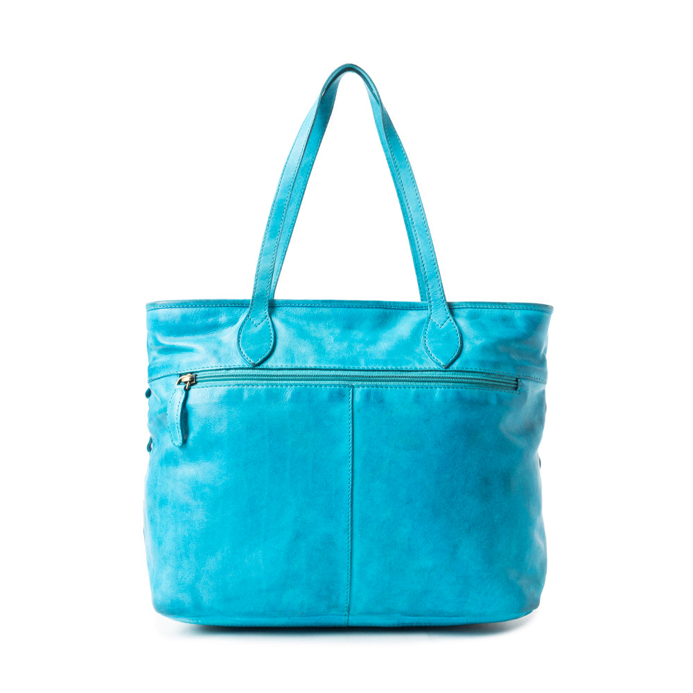 Aqua Prism Market Tote Bag In Blue