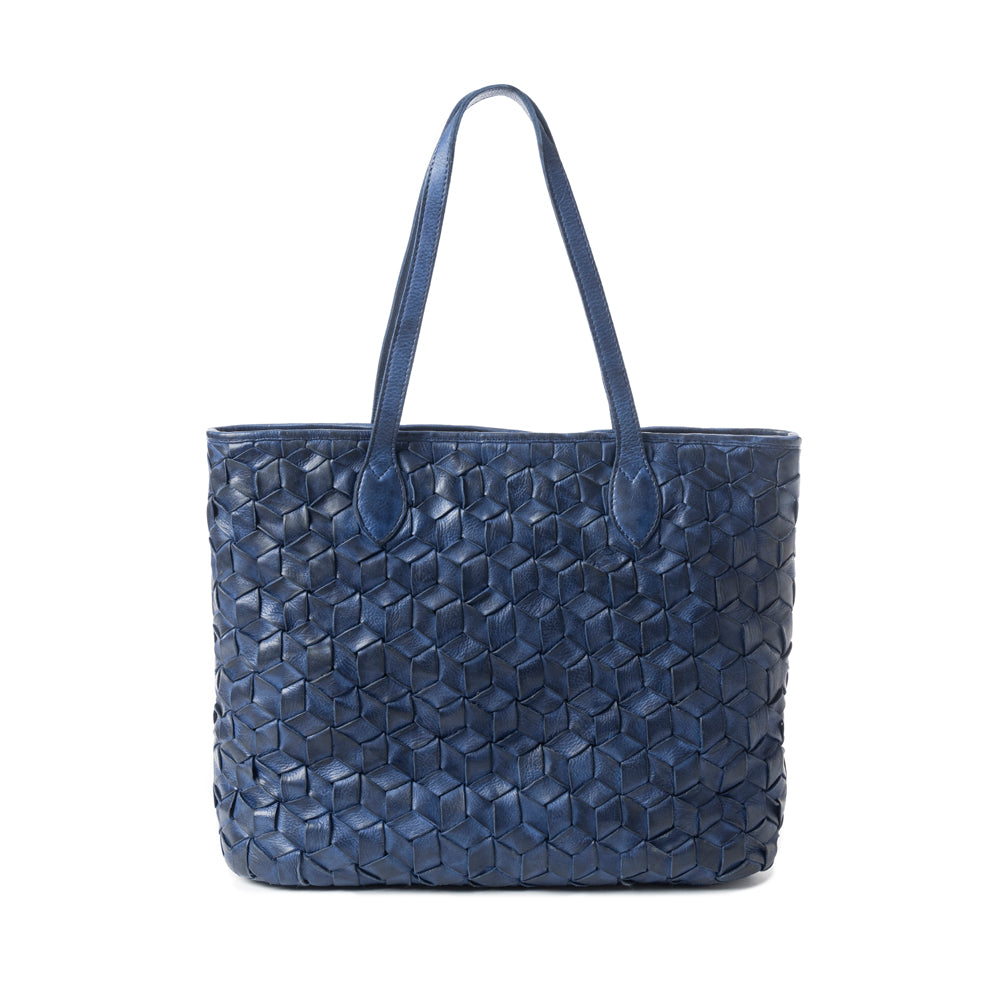 Aqua Prism Market Tote Bag In Dark Blue